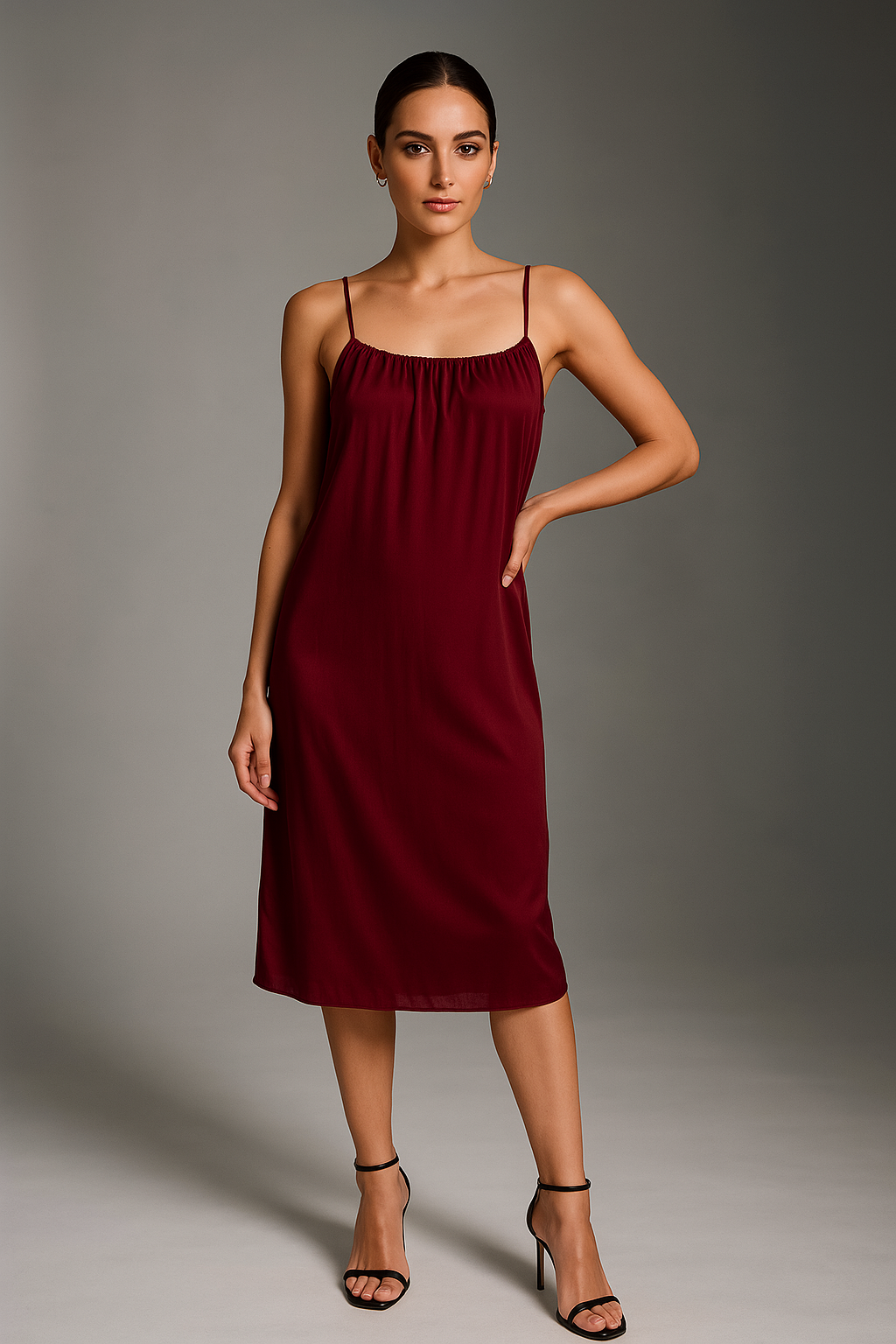 Crimson Royale Lace-Trimmed Four-Piece Nightwear Set